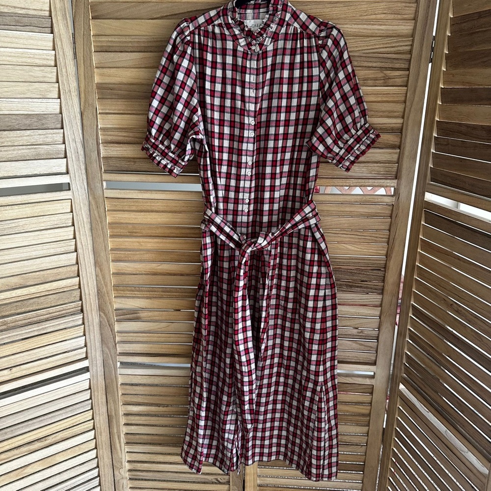 The Great Plaid Print Button Down Maxi Belted Dress size 0/S